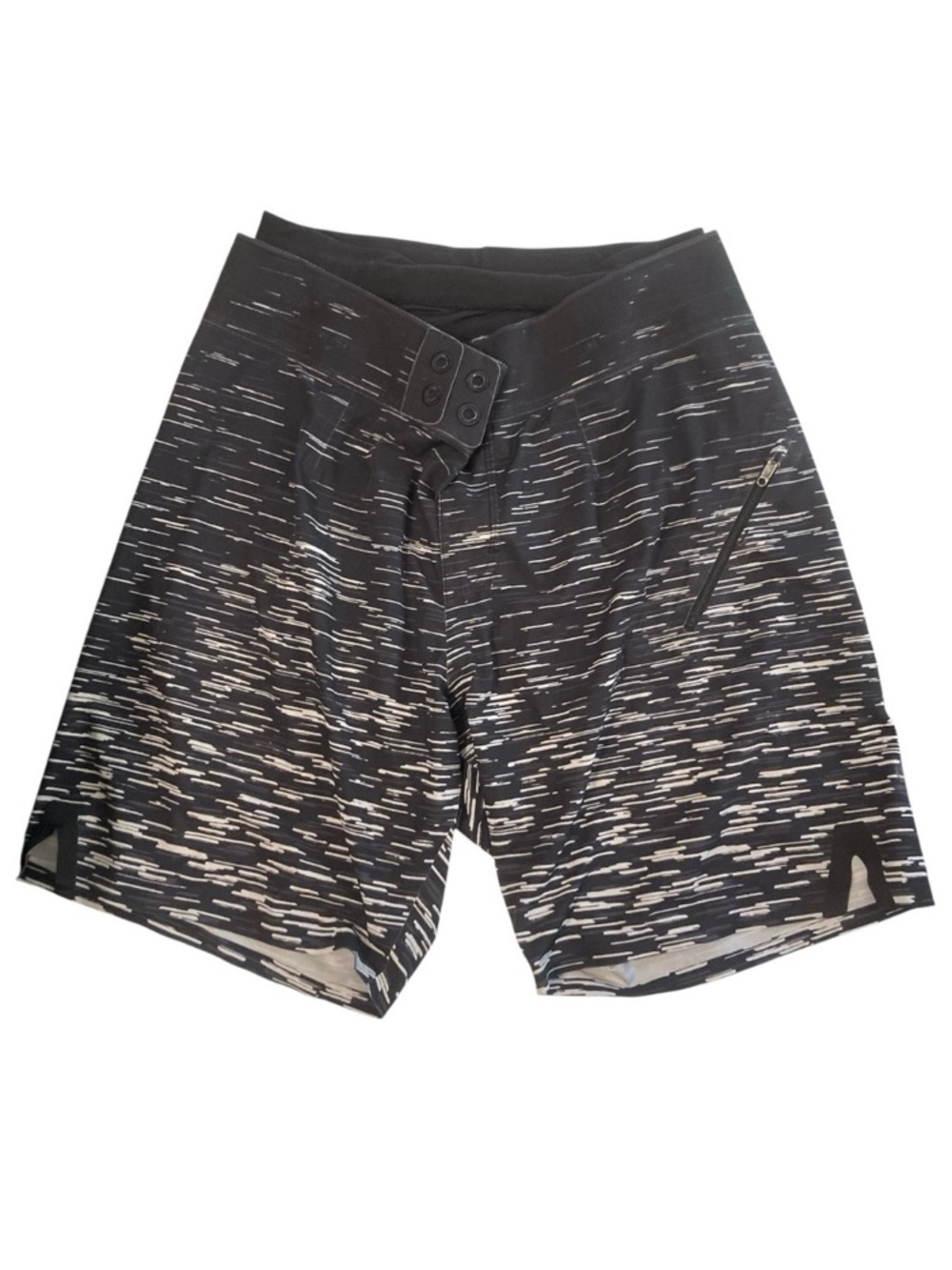Lululemon El Current Hybrid Board Shorts Swim Suit 30 Gondola Stripe Black White
